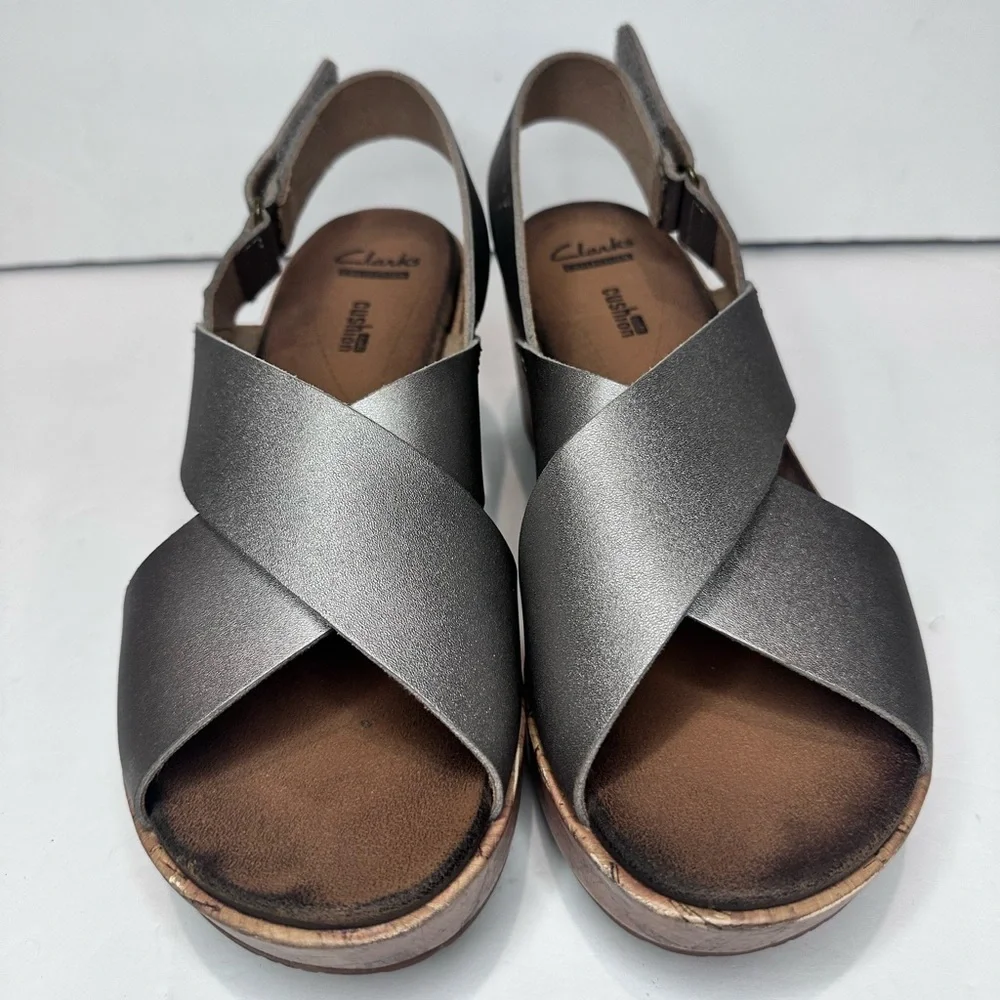 Clarks Women's Metallic Wedge Sandals